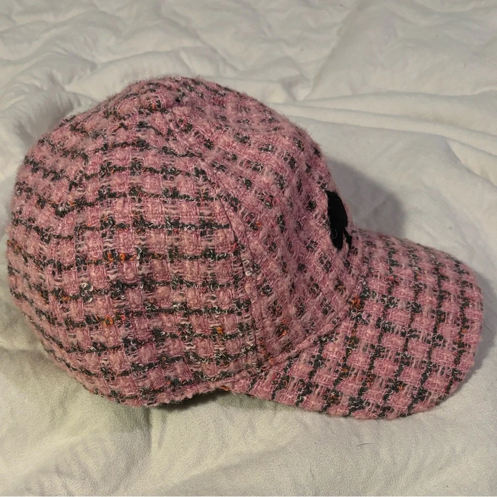 Pink and Black Tweed Cap - Picture 2 of 4